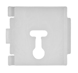 White plastic bracket on a white background